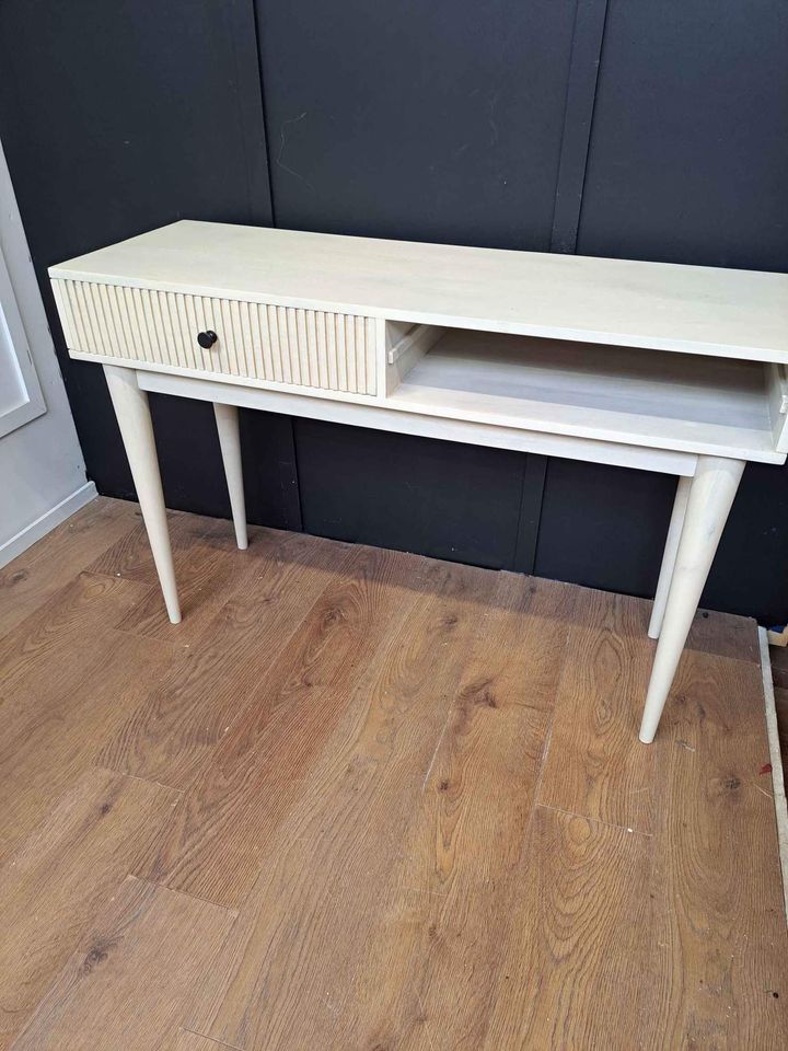 Console Table Solid Wood Cream / Limewash