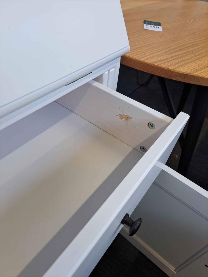 Desk Bureau Secretary White Solid Pine Wood