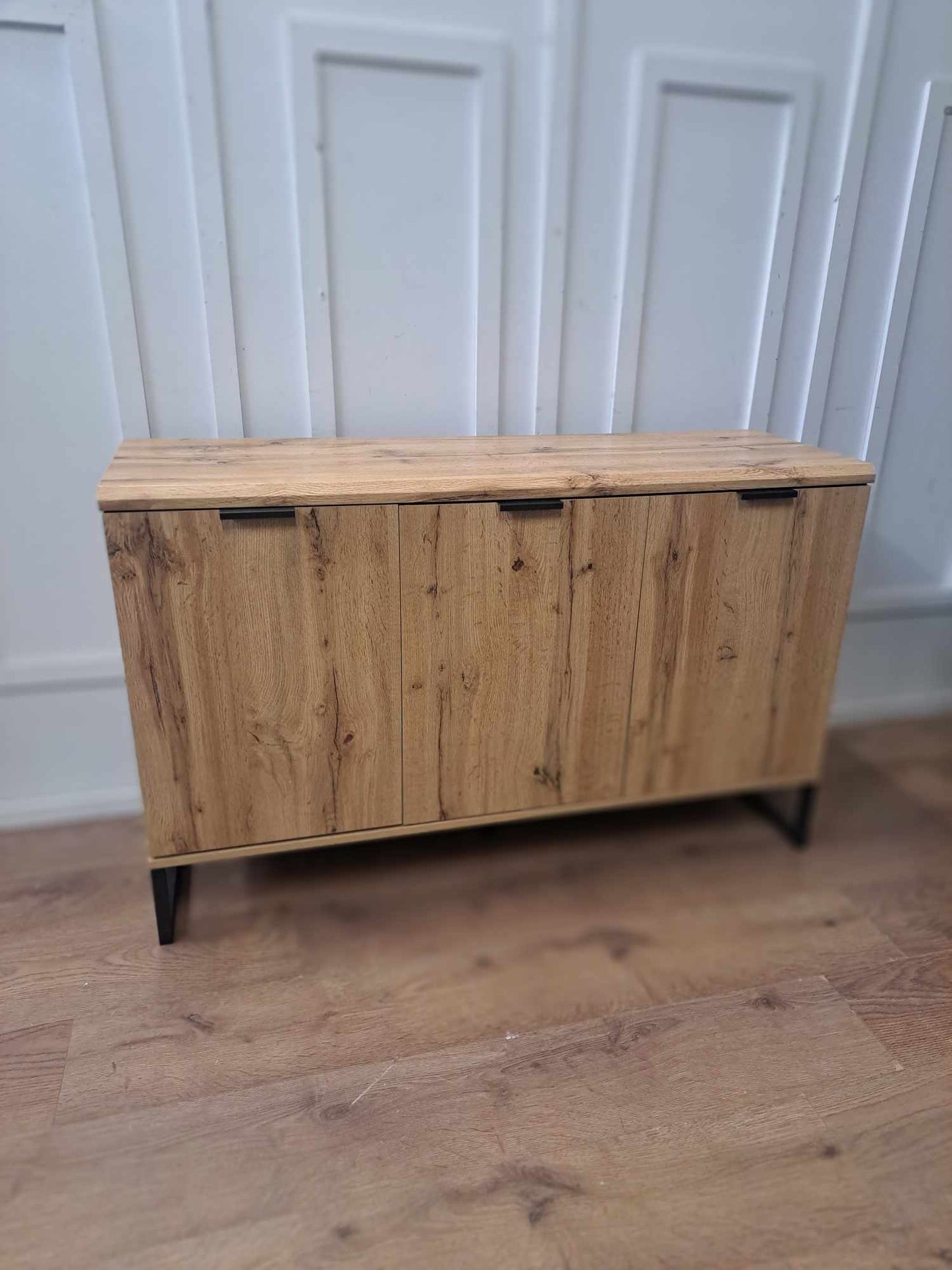 Sideboard Oak Effect and Black Metal