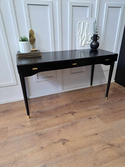 Black and Gold Large Desk with 3 Drawer / La Redoute Novani