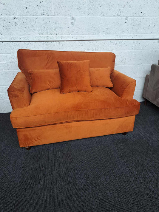 Cuddle Love Chair Bed RRP £ 949 / Armchair Small Sofa Bed Orange / Amber / Rust