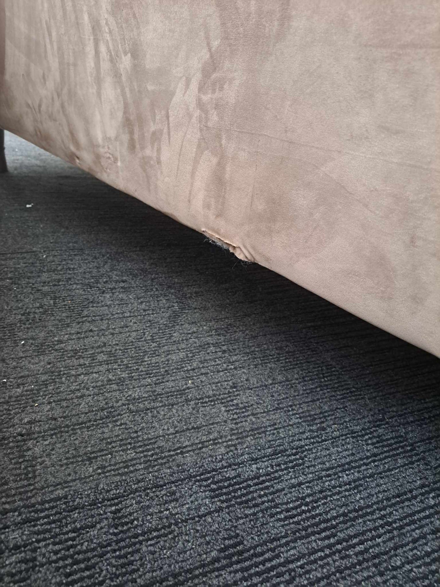 3 Seater Sofa RRP £836 / Beige velvet, dark wood and gold