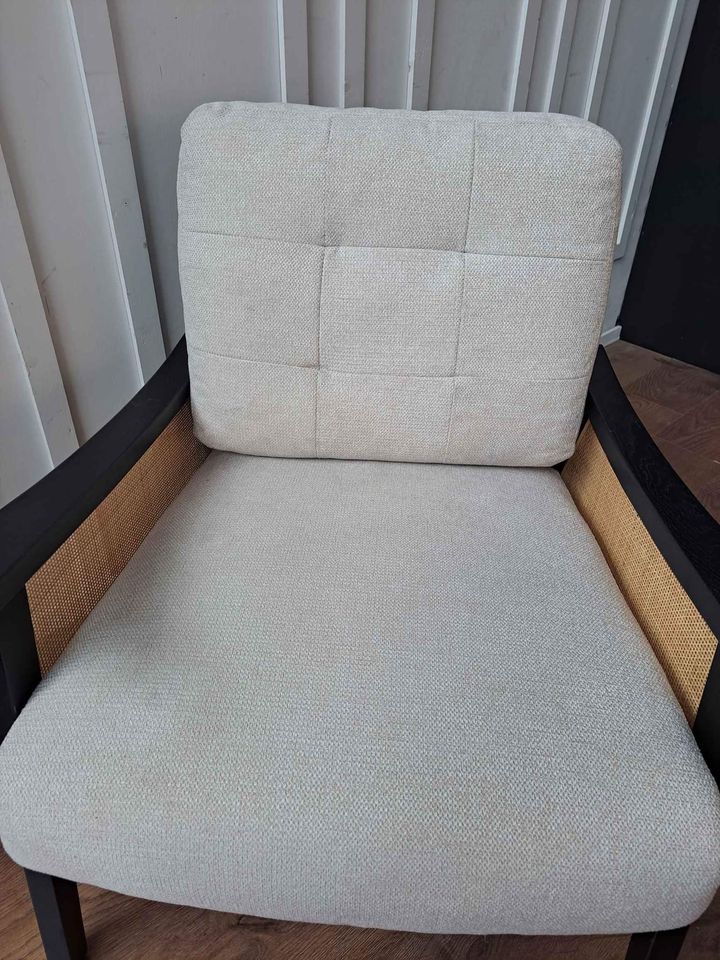Armchair Club Accent Chair Black Rattan and Off White John Lewis Gondola