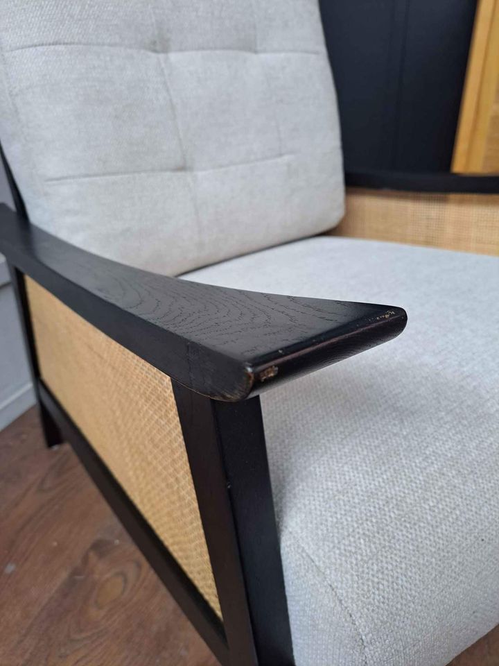 Armchair Club Accent Chair Black Rattan and Off White John Lewis Gondola