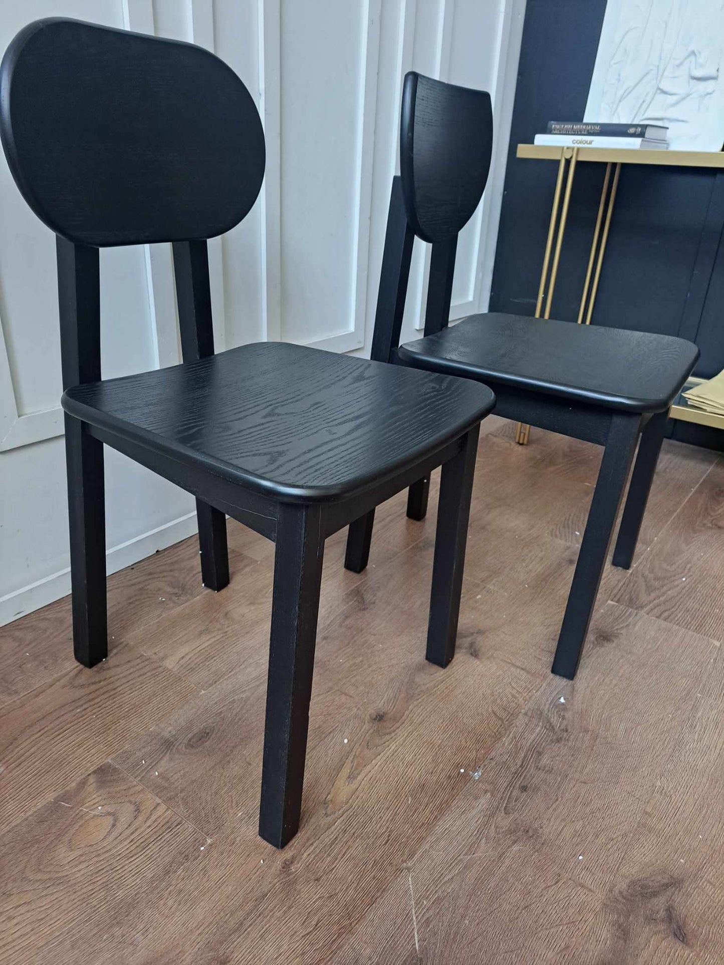 Black Wood Dining Chairs set of 2 / La Redoute Tribal RRP £375