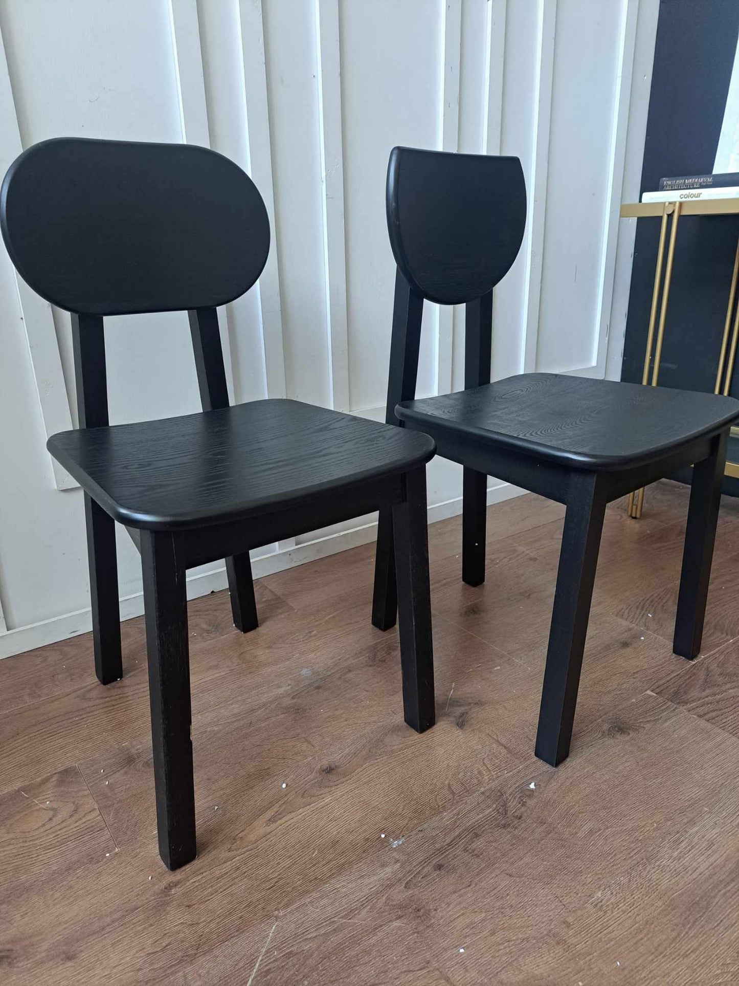 Black Wood Dining Chairs set of 2 / La Redoute Tribal RRP £375