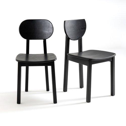 Black Wood Dining Chairs set of 2 / La Redoute Tribal RRP £375