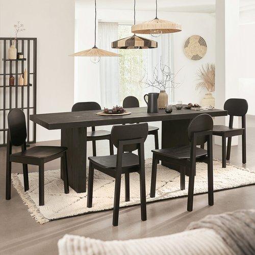 Black Wood Dining Chairs set of 2 / La Redoute Tribal RRP £375