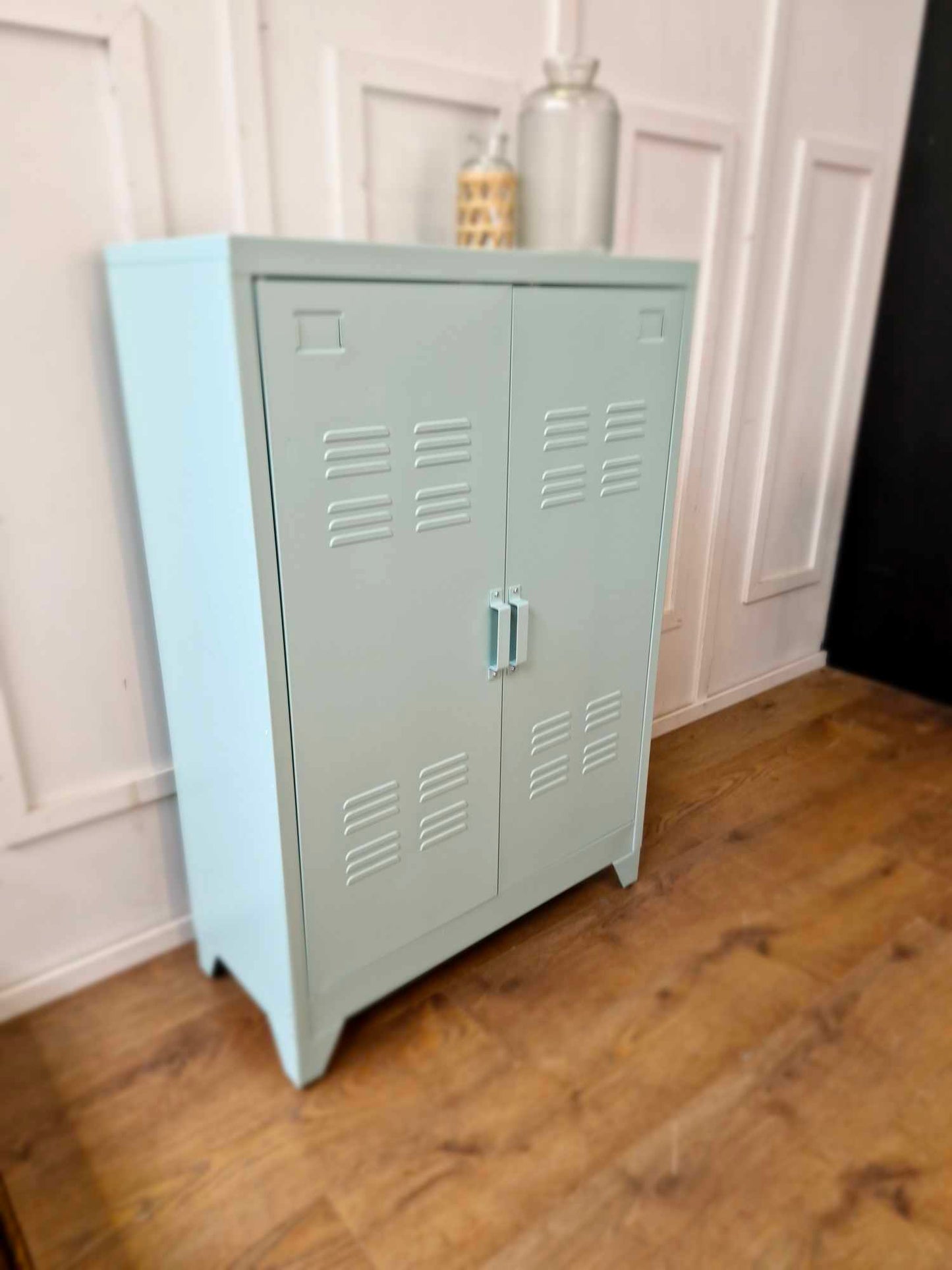 Mint Green 2-Door Metal Cabinet / La Redoute HIba RRP £250