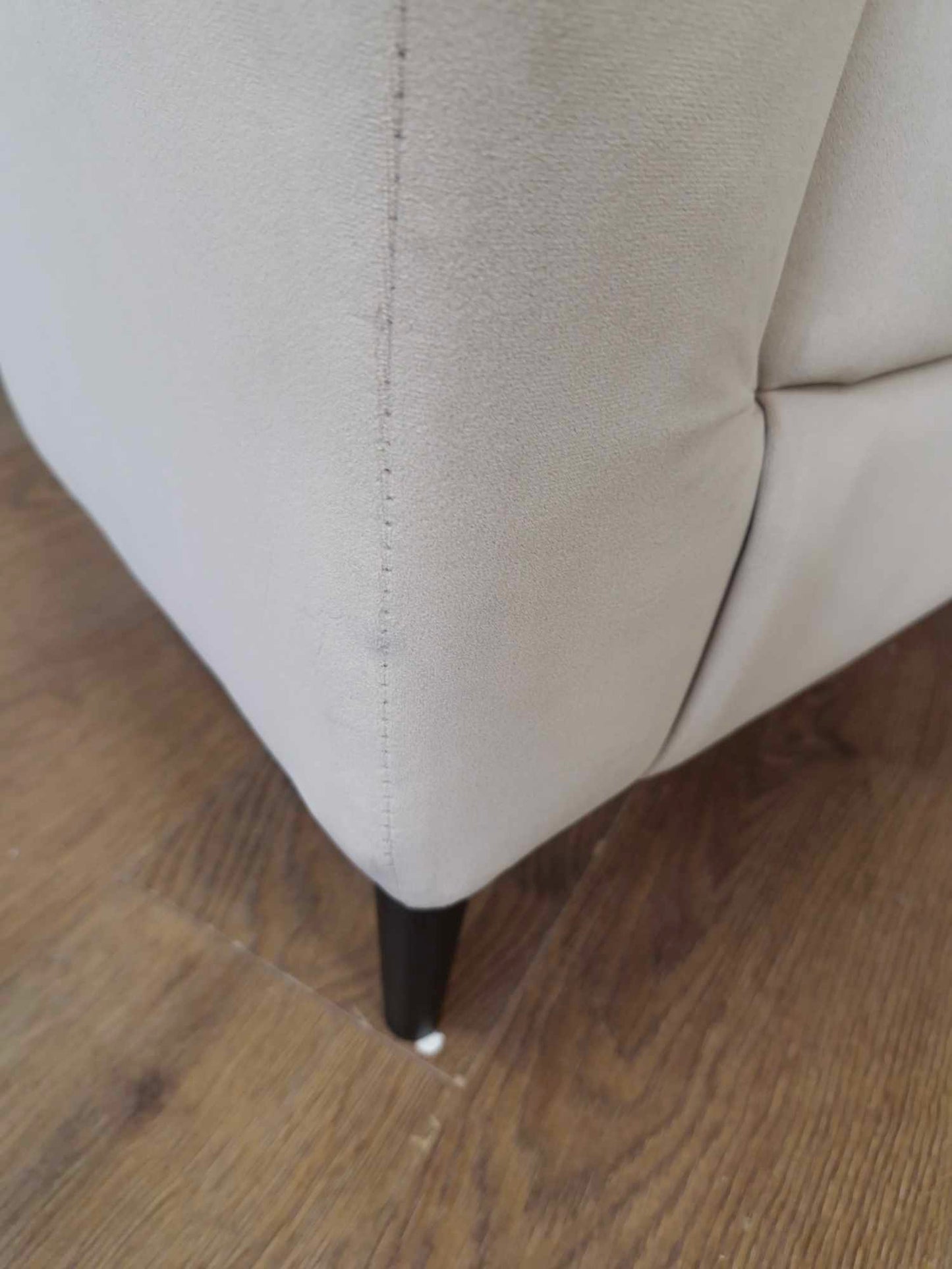 Velvet Armchair Light Beige / Biscuit and Black Legs