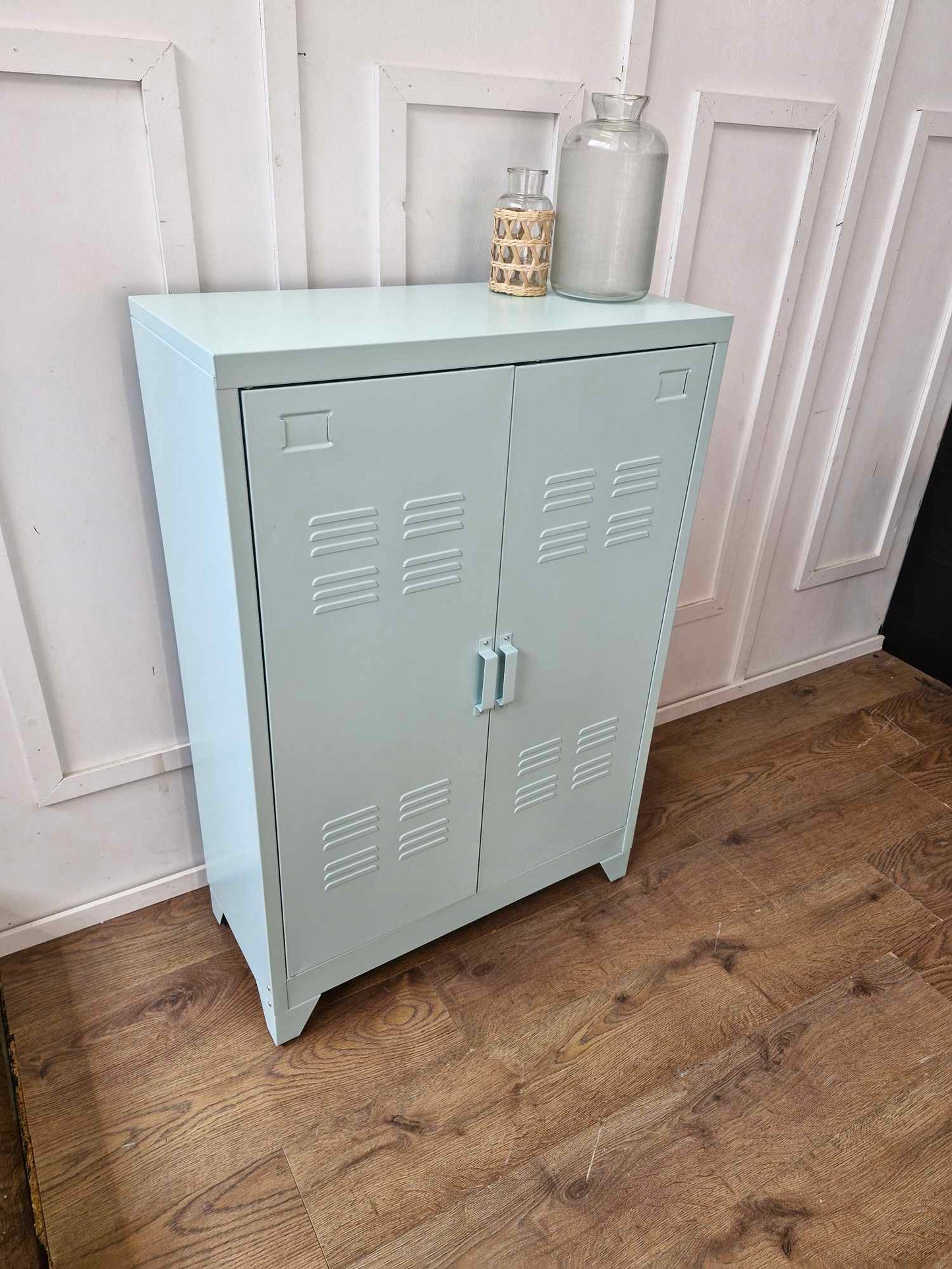 Mint Green 2-Door Metal Cabinet / La Redoute HIba RRP £250