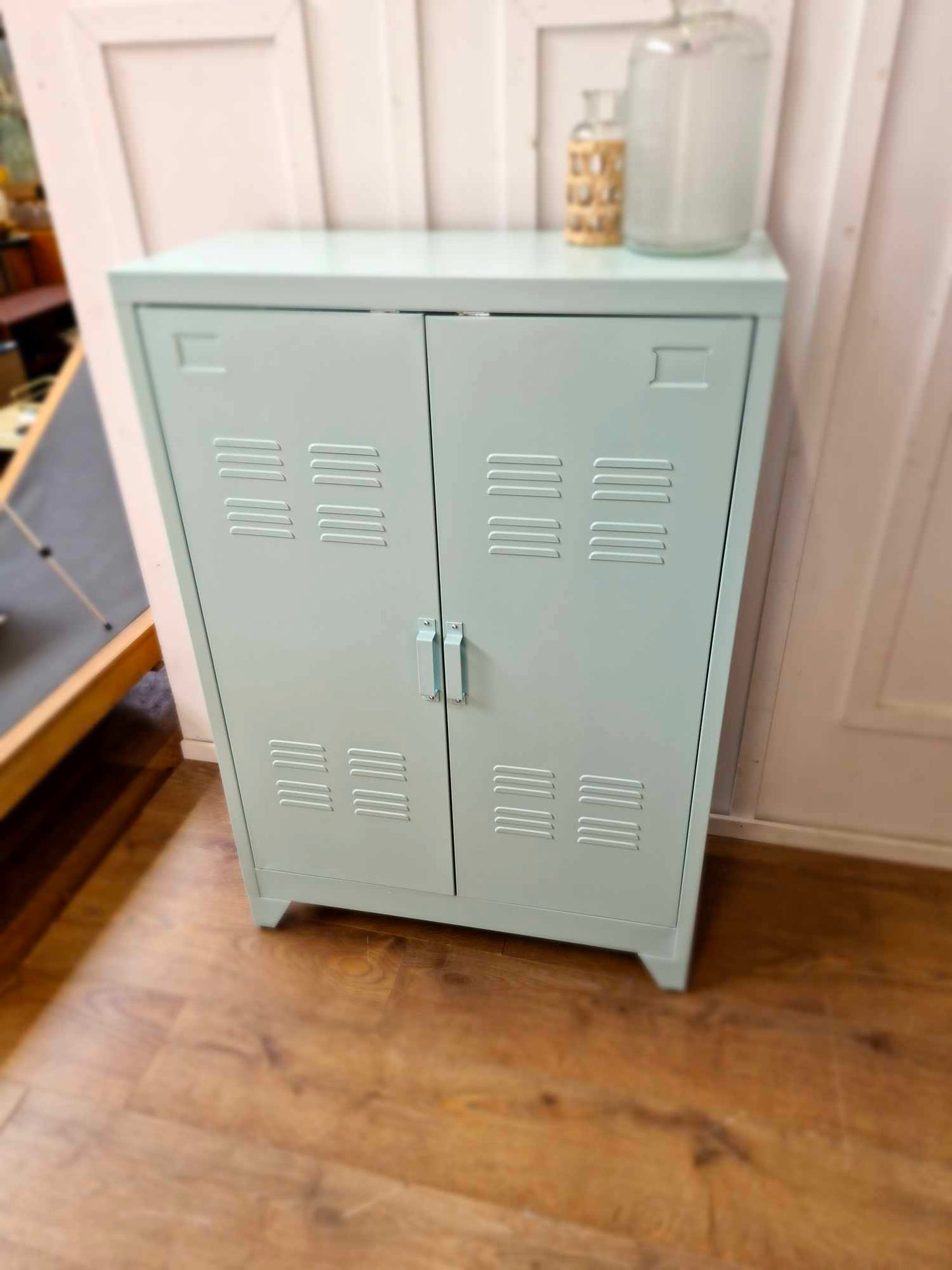 Mint Green 2-Door Metal Cabinet / La Redoute HIba RRP £250