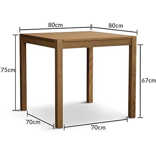 Oak Small Dining Table 80cm