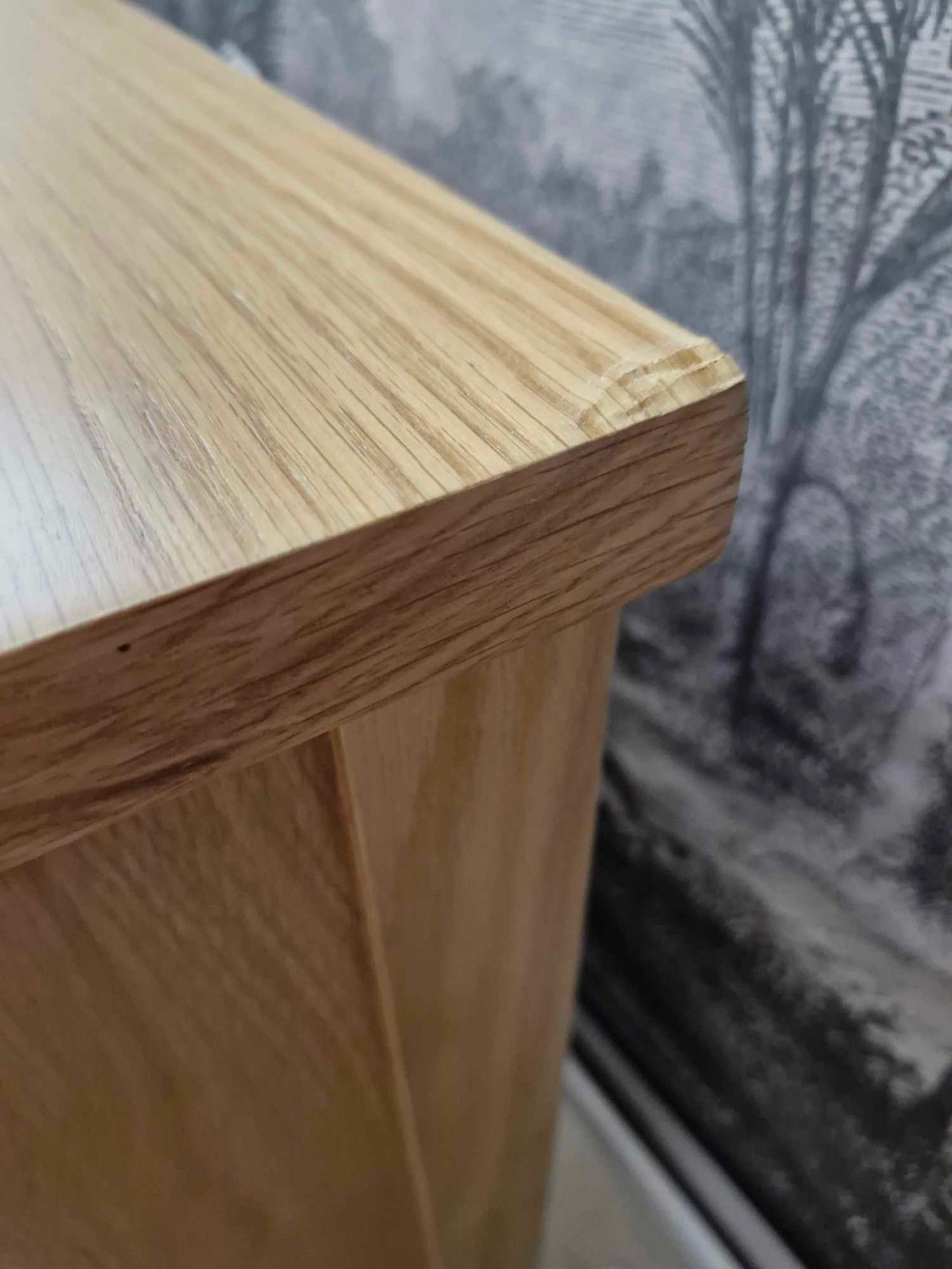 Oak Sideboard with drawers and wicker baskets