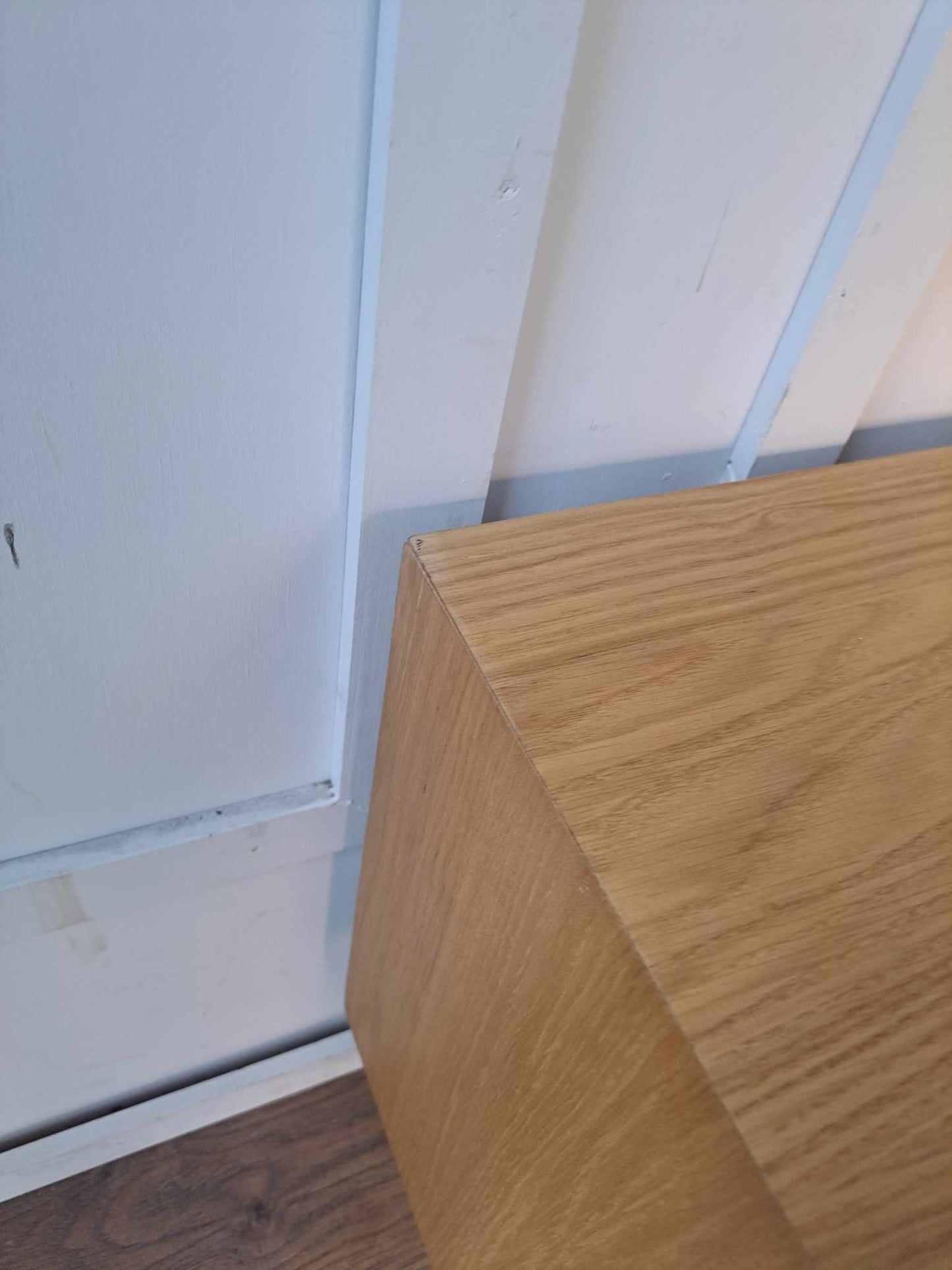 Oak Sliding Door Chevron Low TV Media Unit