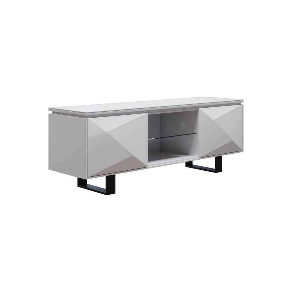 Grey and Marble Effect TV Stand