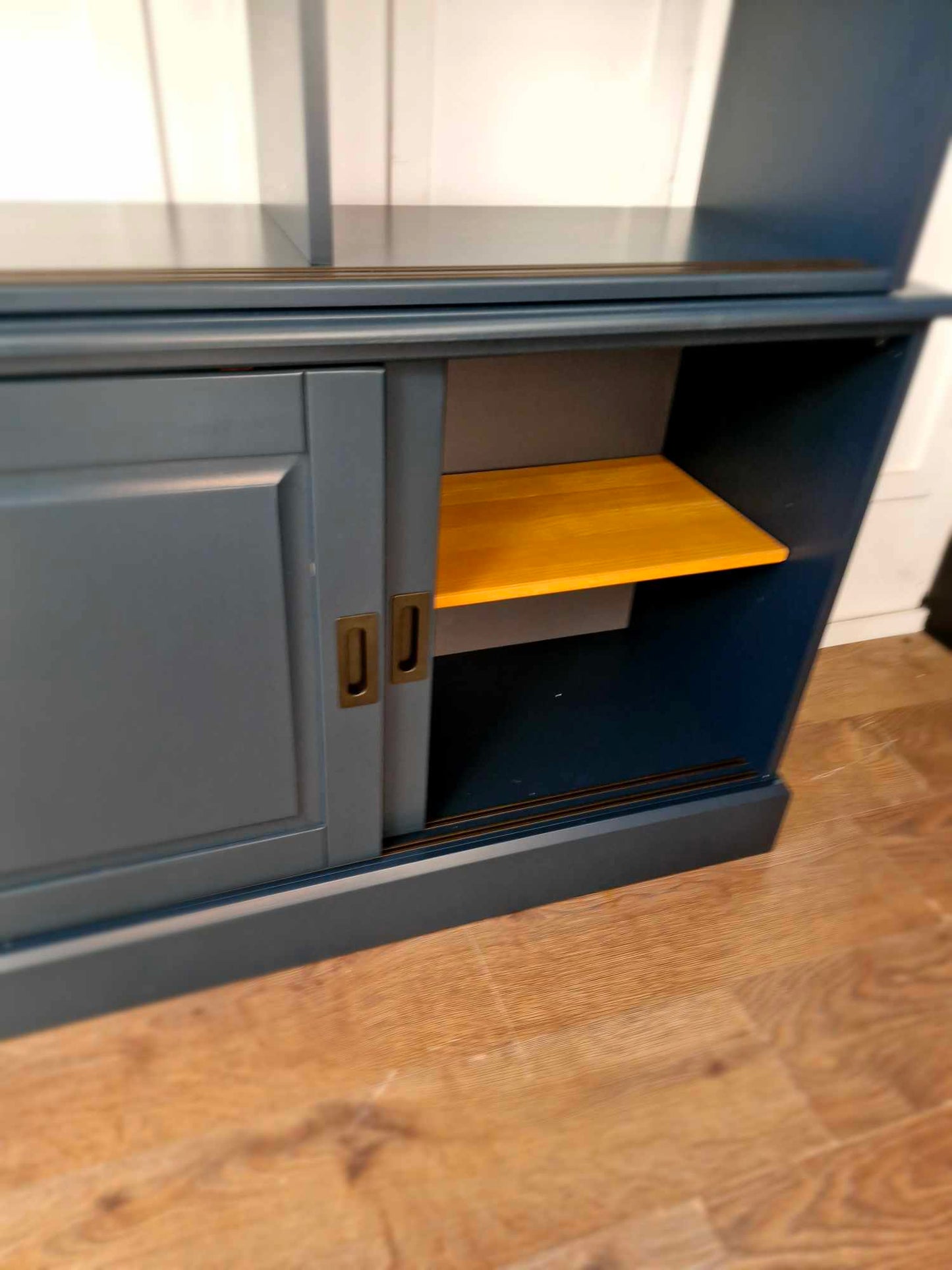 Large Cabinet Dresser Charcoal Grey Blue and Wood / La Redoute Poiret RRP £1199