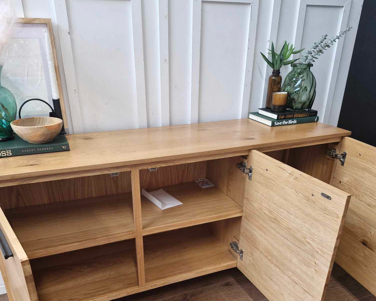 Oak Sideboard / Wood and metal Black