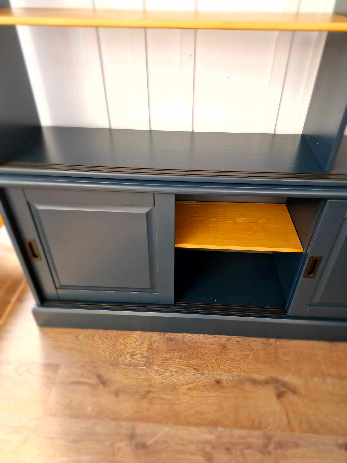 Large Cabinet Dresser Charcoal Grey Blue and Wood / La Redoute Poiret RRP £1199