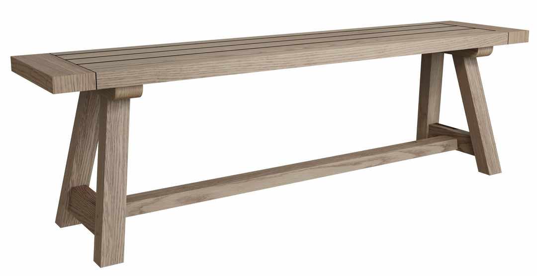 Extra Large Dining Bench Grey Washed Solid Oak