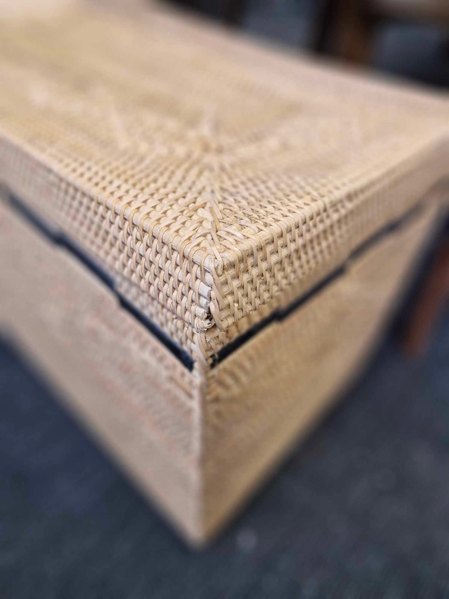 Rattan Storage Trunk Basket Box with Lid / La Redoute Danae RRP £299
