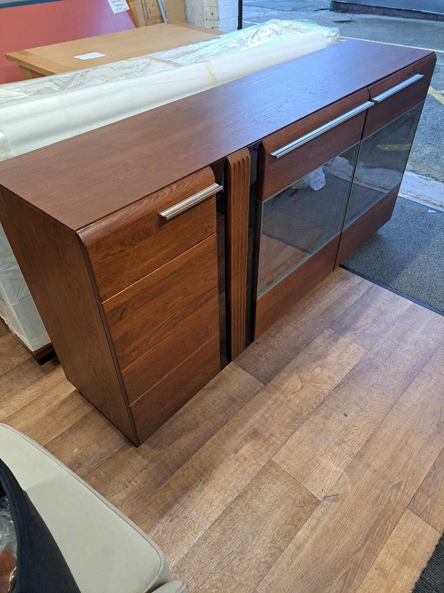 Dark wood and Black Sideboard RRP £845