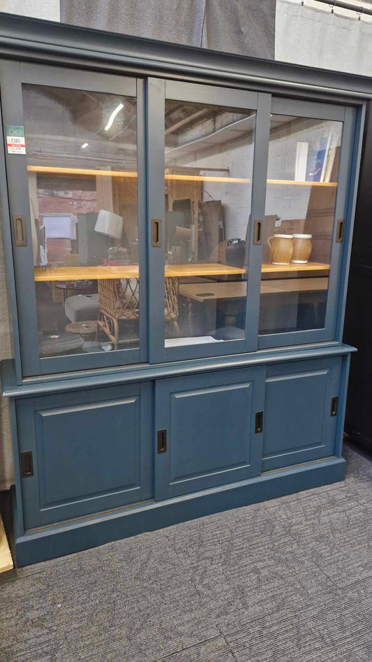 Large Cabinet Dresser Charcoal Grey Blue and Wood / La Redoute Poiret RRP £1199