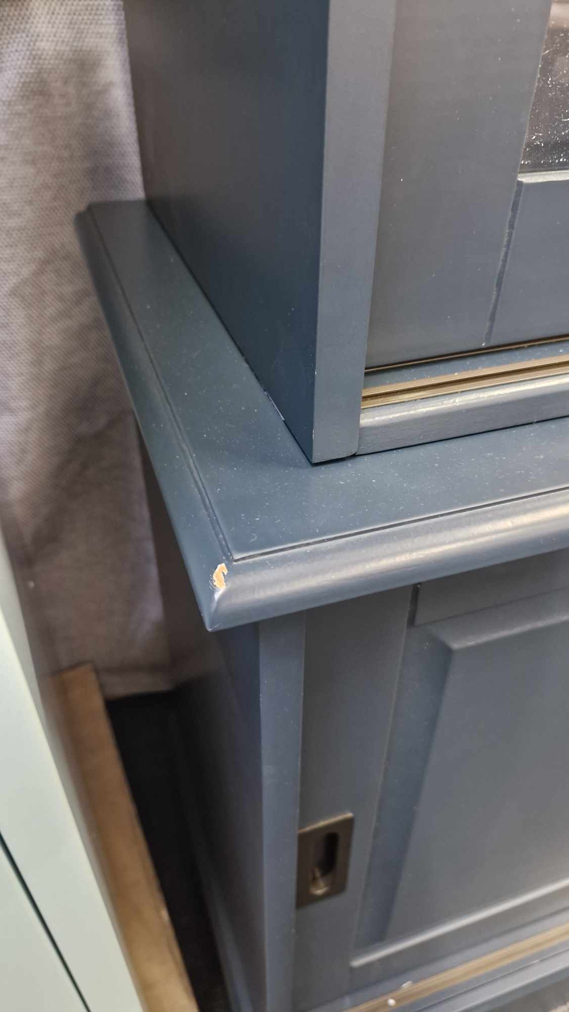 Large Cabinet Dresser Charcoal Grey Blue and Wood / La Redoute Poiret RRP £1199