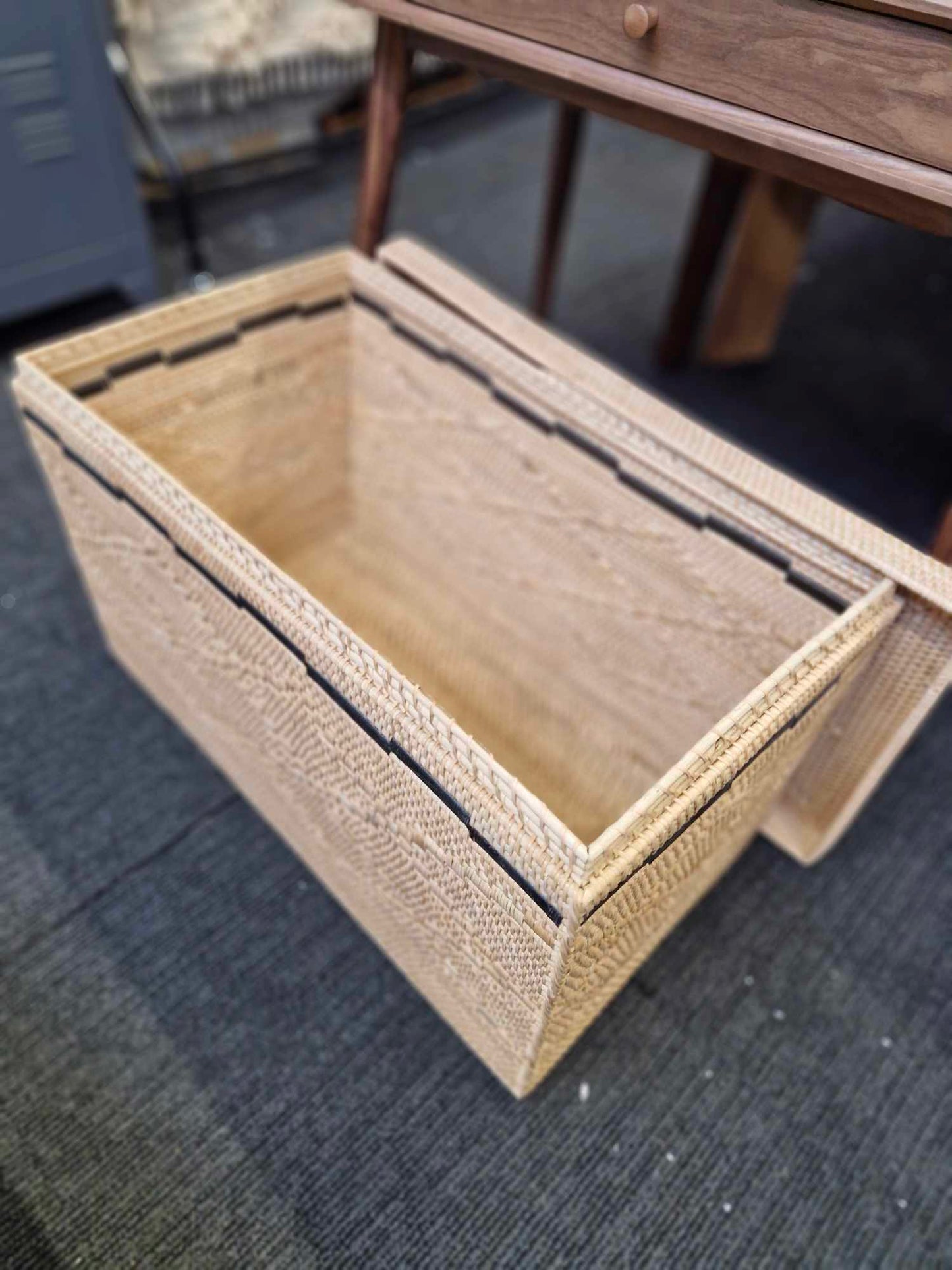 Rattan Storage Trunk Basket Box with Lid / La Redoute Danae RRP £299
