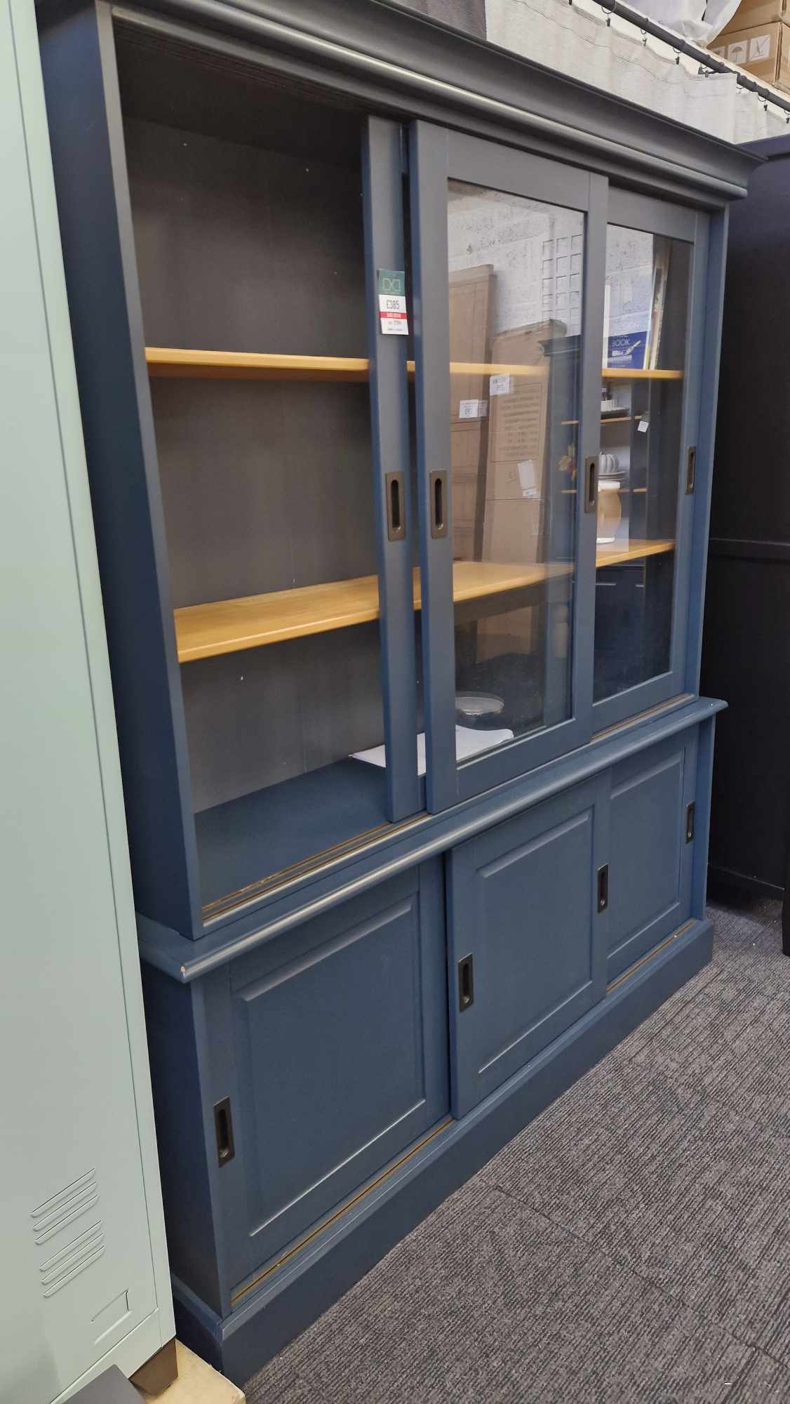 Large Cabinet Dresser Charcoal Grey Blue and Wood / La Redoute Poiret RRP £1199