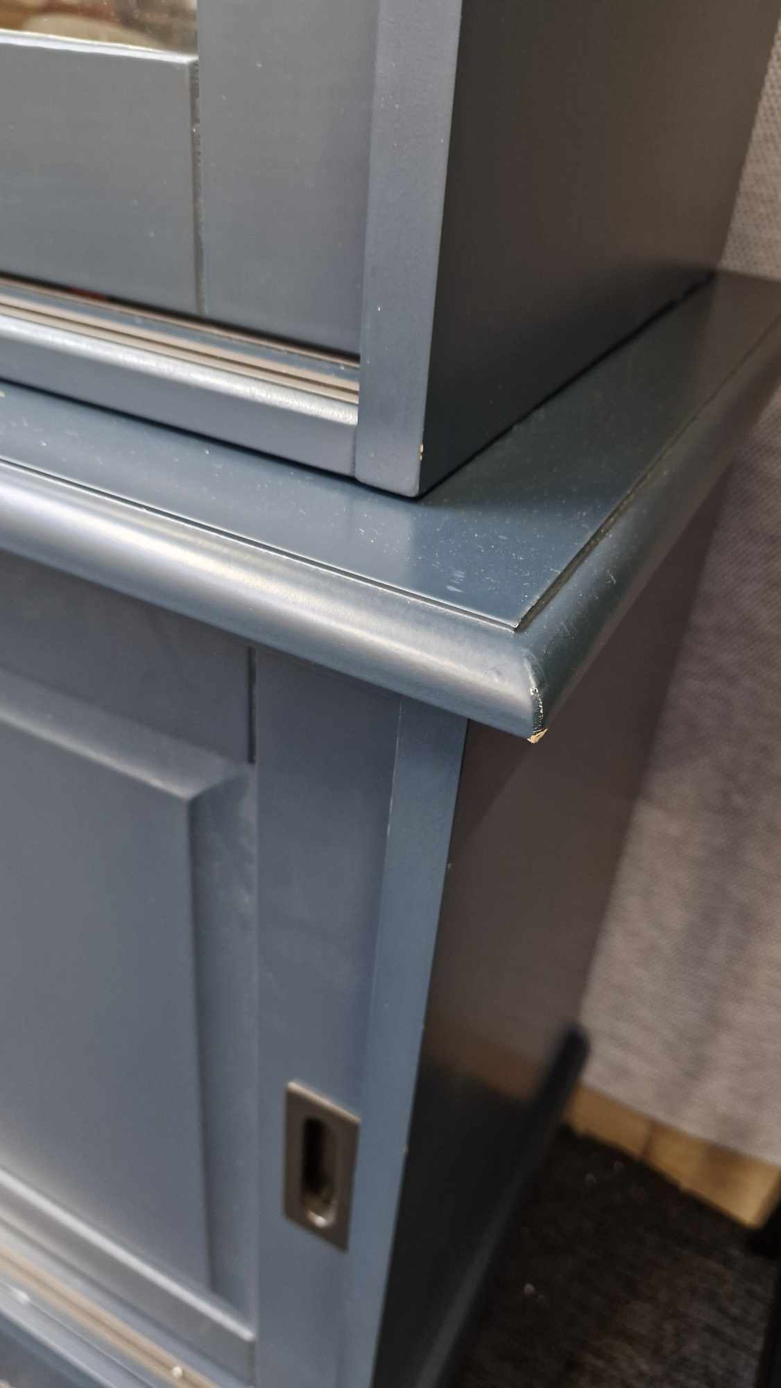 Large Cabinet Dresser Charcoal Grey Blue and Wood / La Redoute Poiret RRP £1199