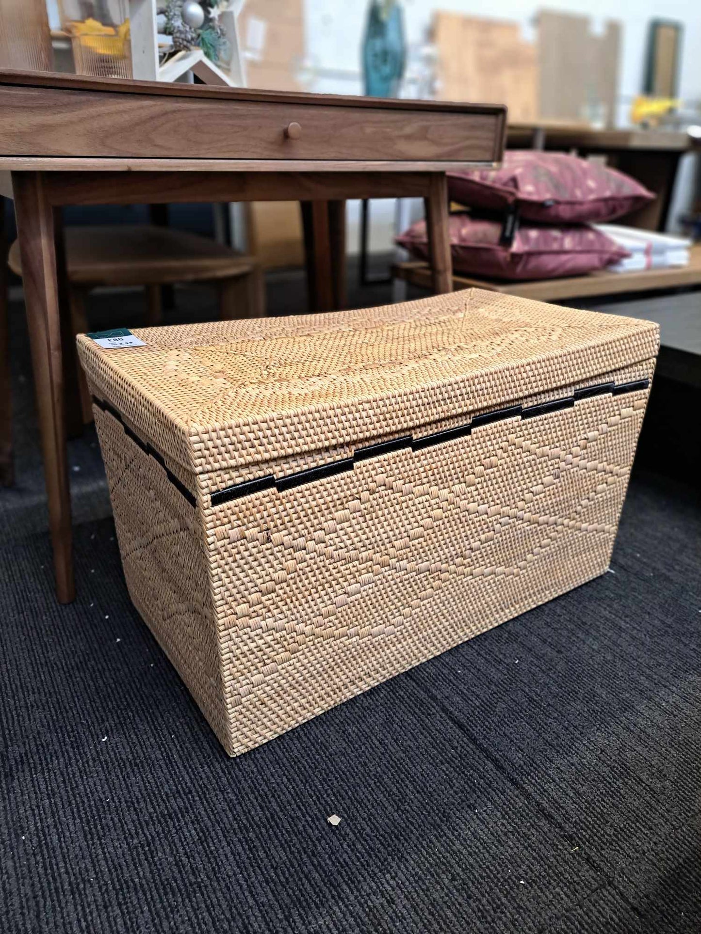 Rattan Storage Trunk Basket Box with Lid / La Redoute Danae RRP £299