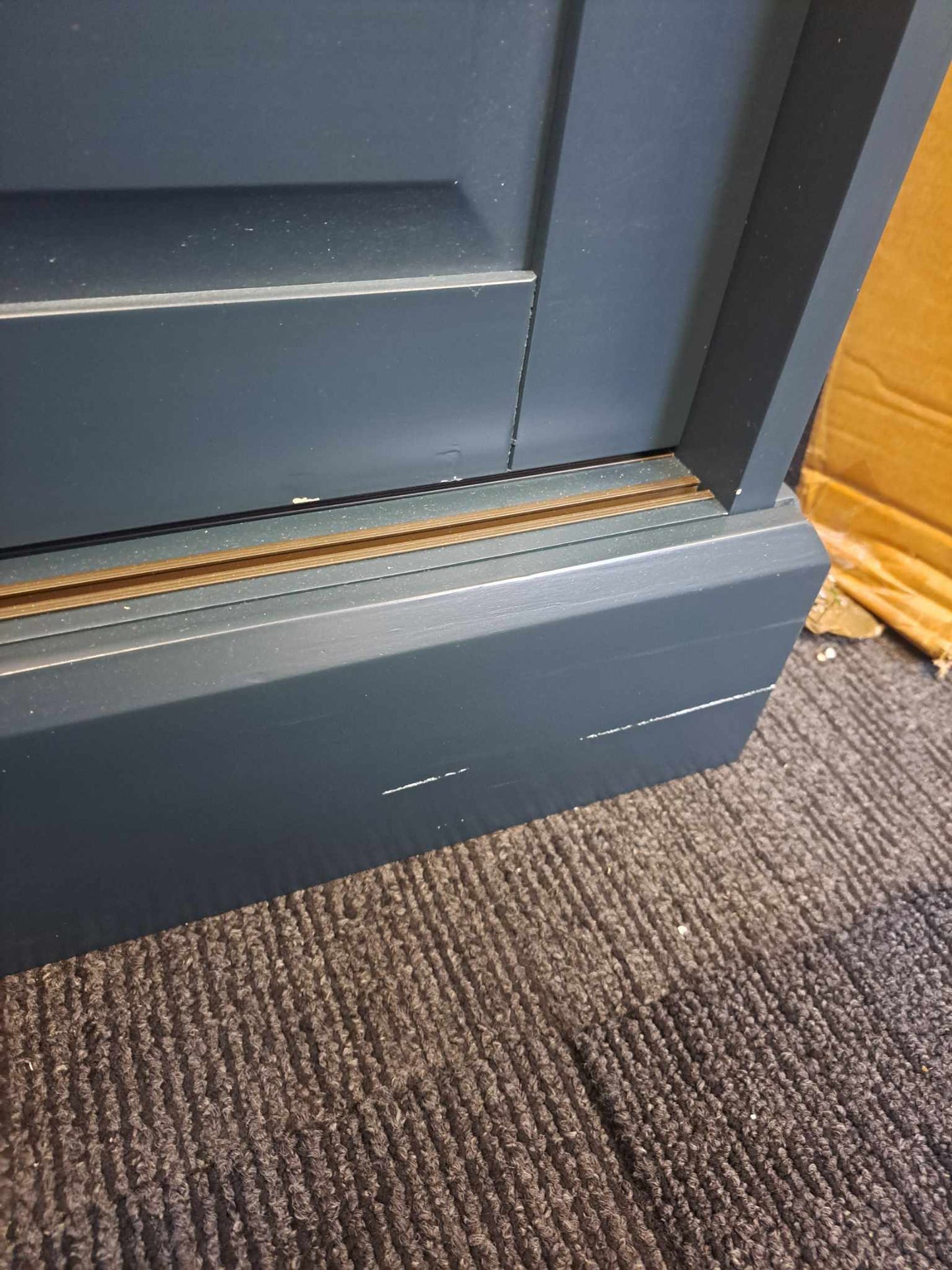 Large Cabinet Dresser Charcoal Grey Blue and Wood / La Redoute Poiret RRP £1199