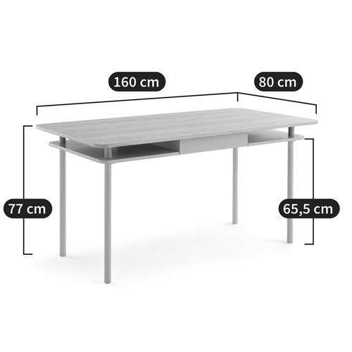 Grey and Oak Dining Table with storage and double top / La Redoute Biniti RRP £525