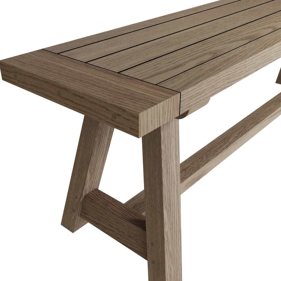 Extra Large Dining Bench Grey Washed Solid Oak