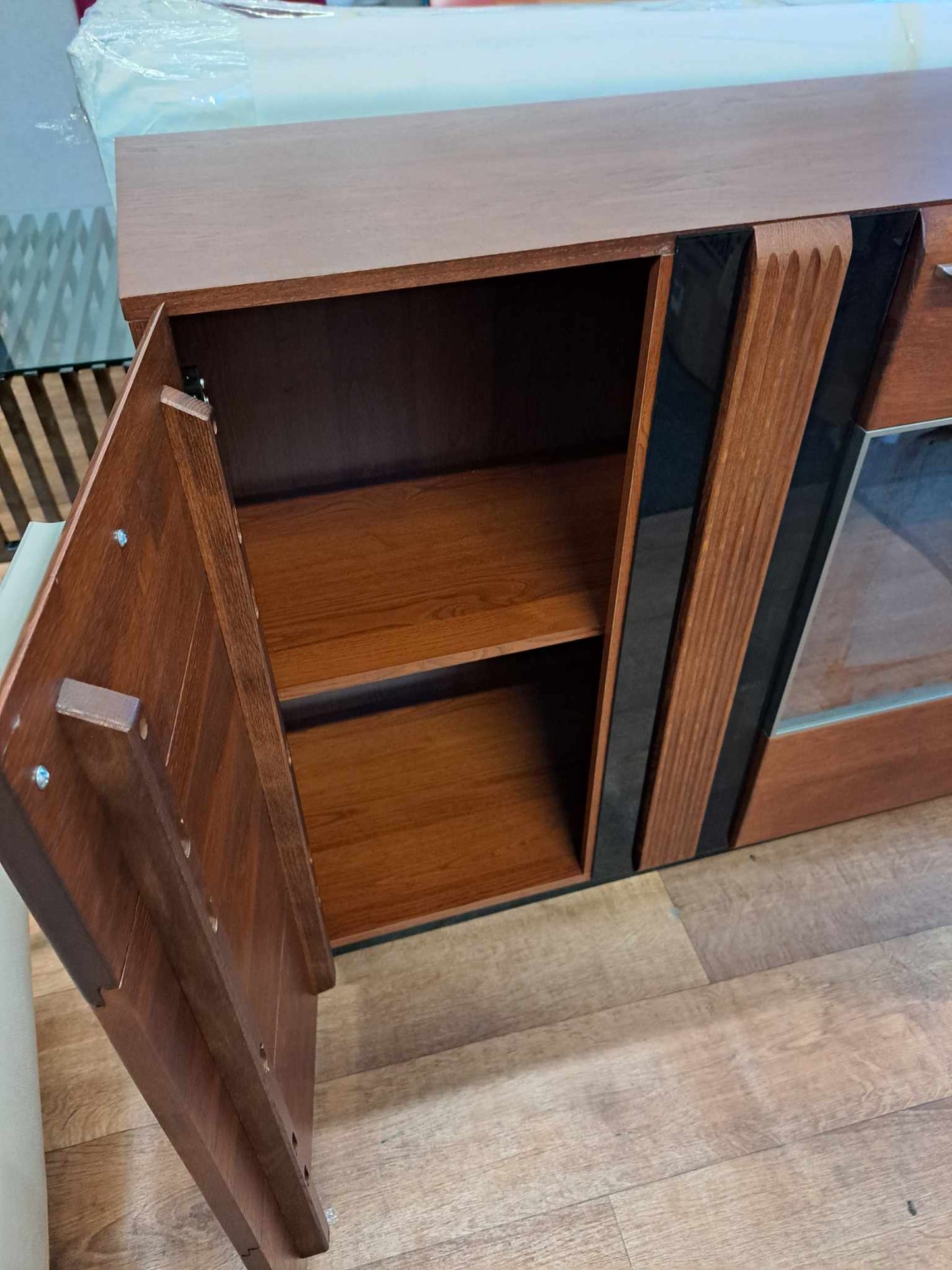 Dark wood and Black Sideboard RRP £845