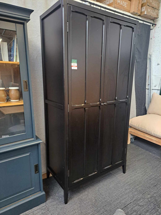 Black Double Wardrobe with panel doors / La Redoute Eugenie RRP £550