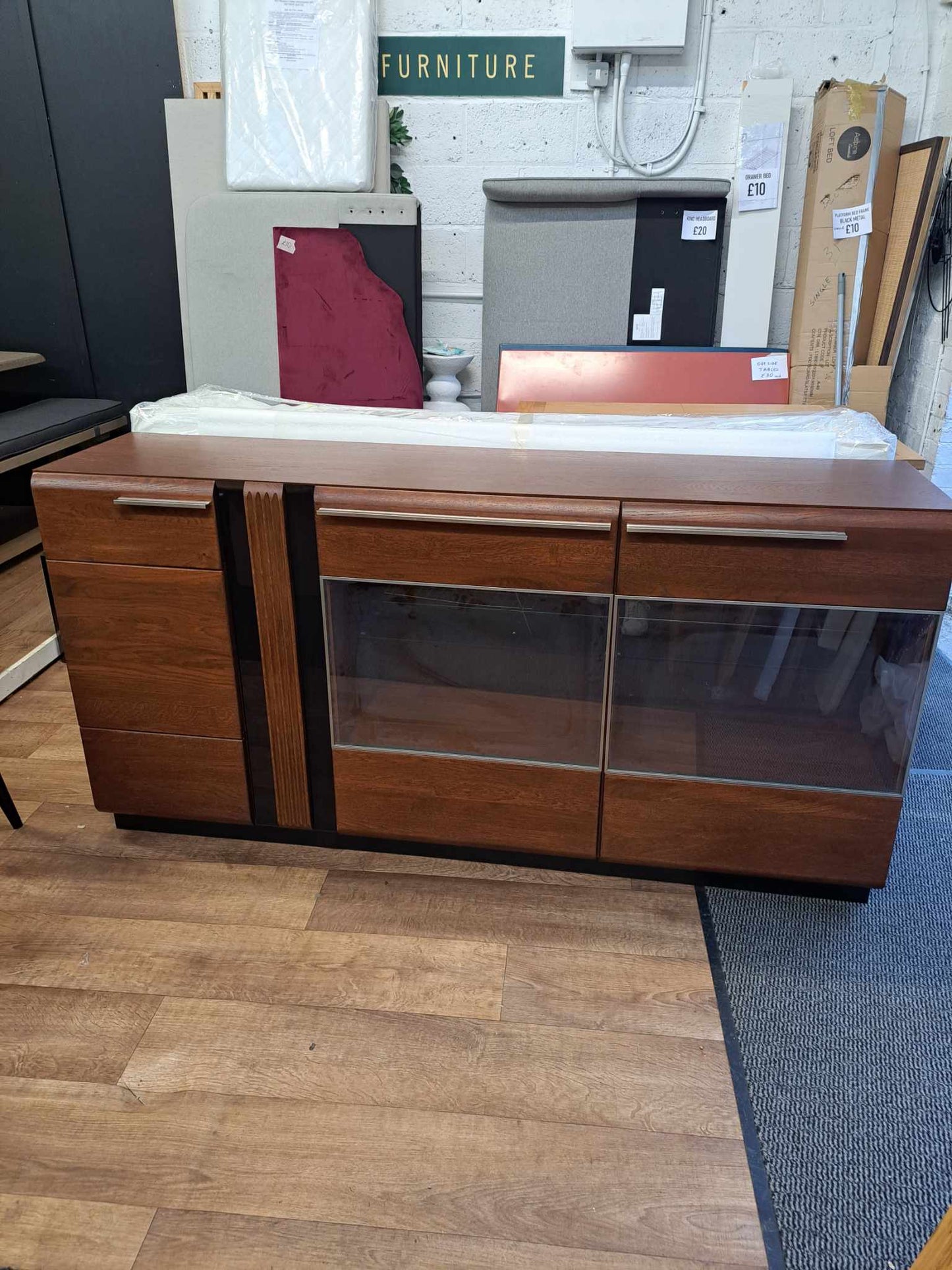 Dark wood and Black Sideboard RRP £845