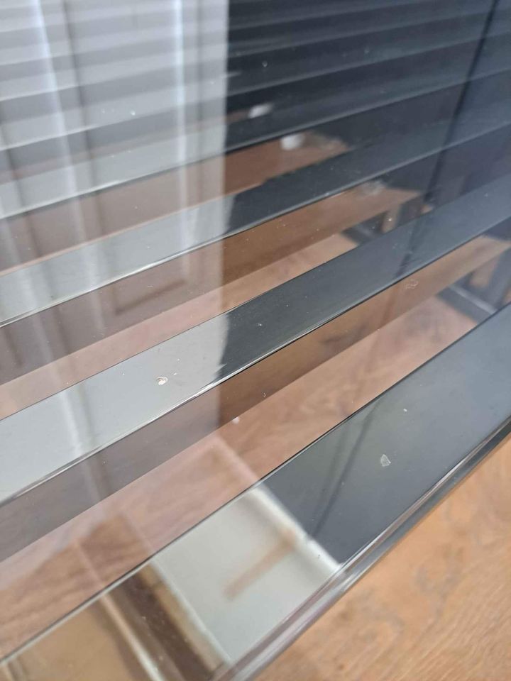 Large Coffee Table black metal and glass EX DISPLAY