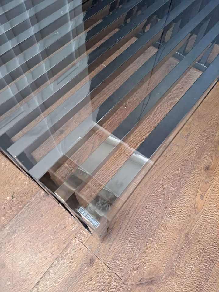 Large Coffee Table black metal and glass EX DISPLAY