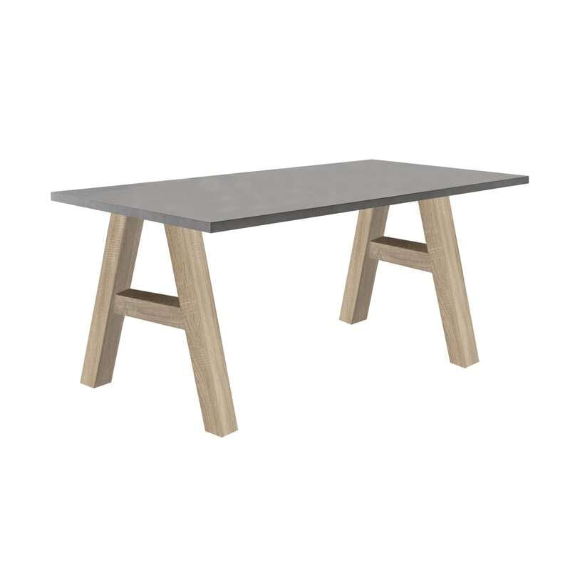 Large Desk Wood and Concrete Effect