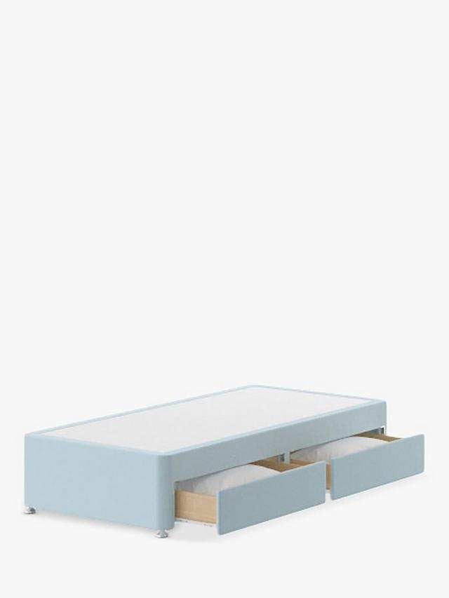 Single Divan with Storage base including headboard Pale Blue / Silentnight