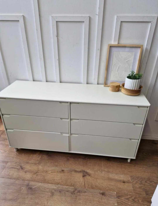Chest of 6 Drawers, Greige Light Grey and Beige. ANYDAY Format RRP £289