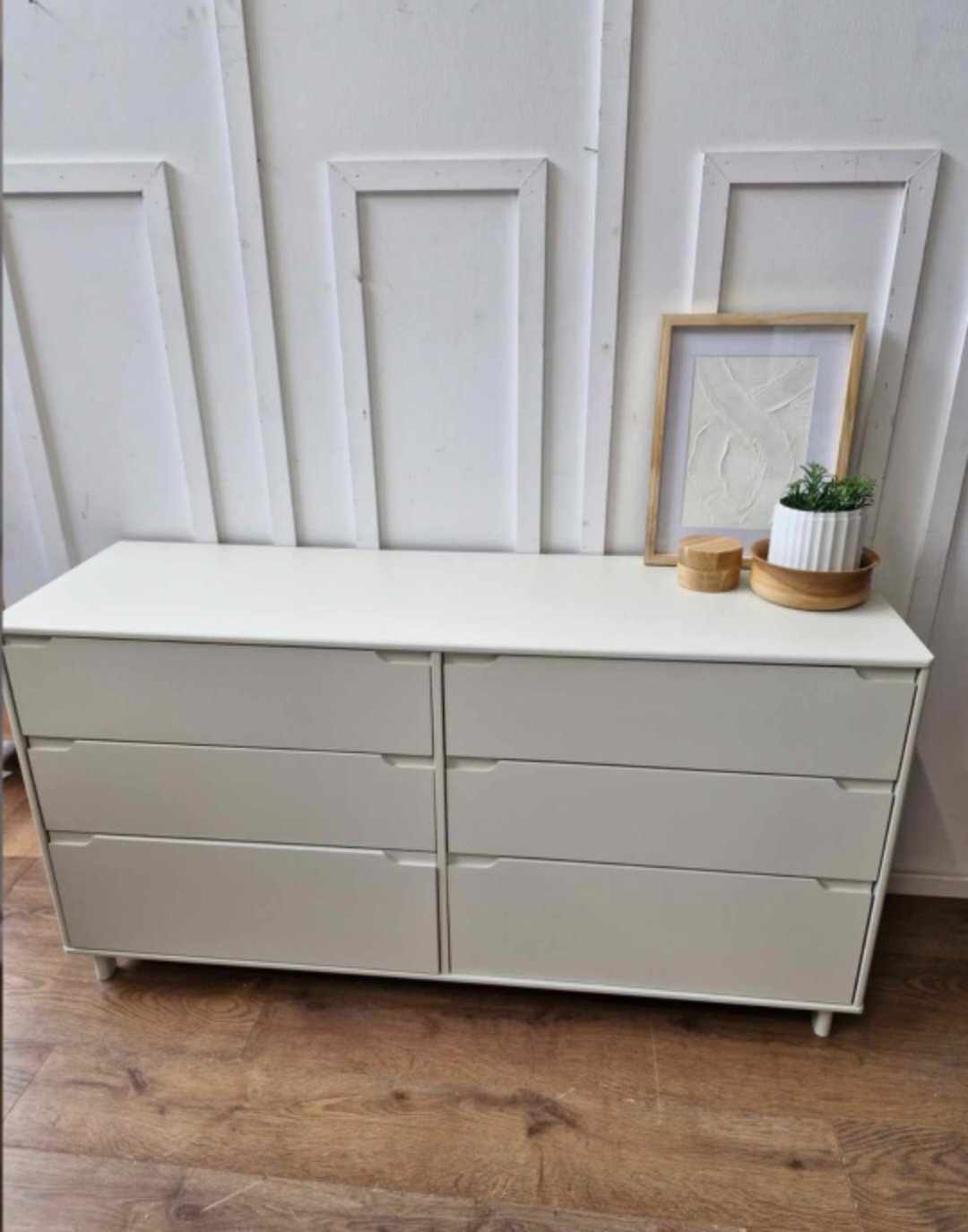 Chest of 6 Drawers, Greige Light Grey and Beige. ANYDAY Format RRP £289
