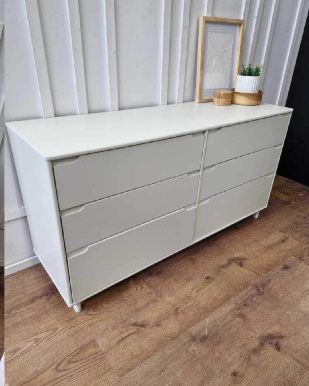 Chest of 6 Drawers, Greige Light Grey and Beige. ANYDAY Format RRP £289