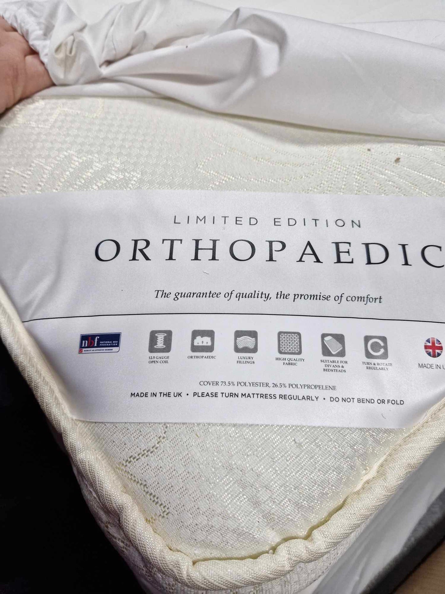 Double Divan Bed, Mattress and Oak Effect Herringbone Heaboard