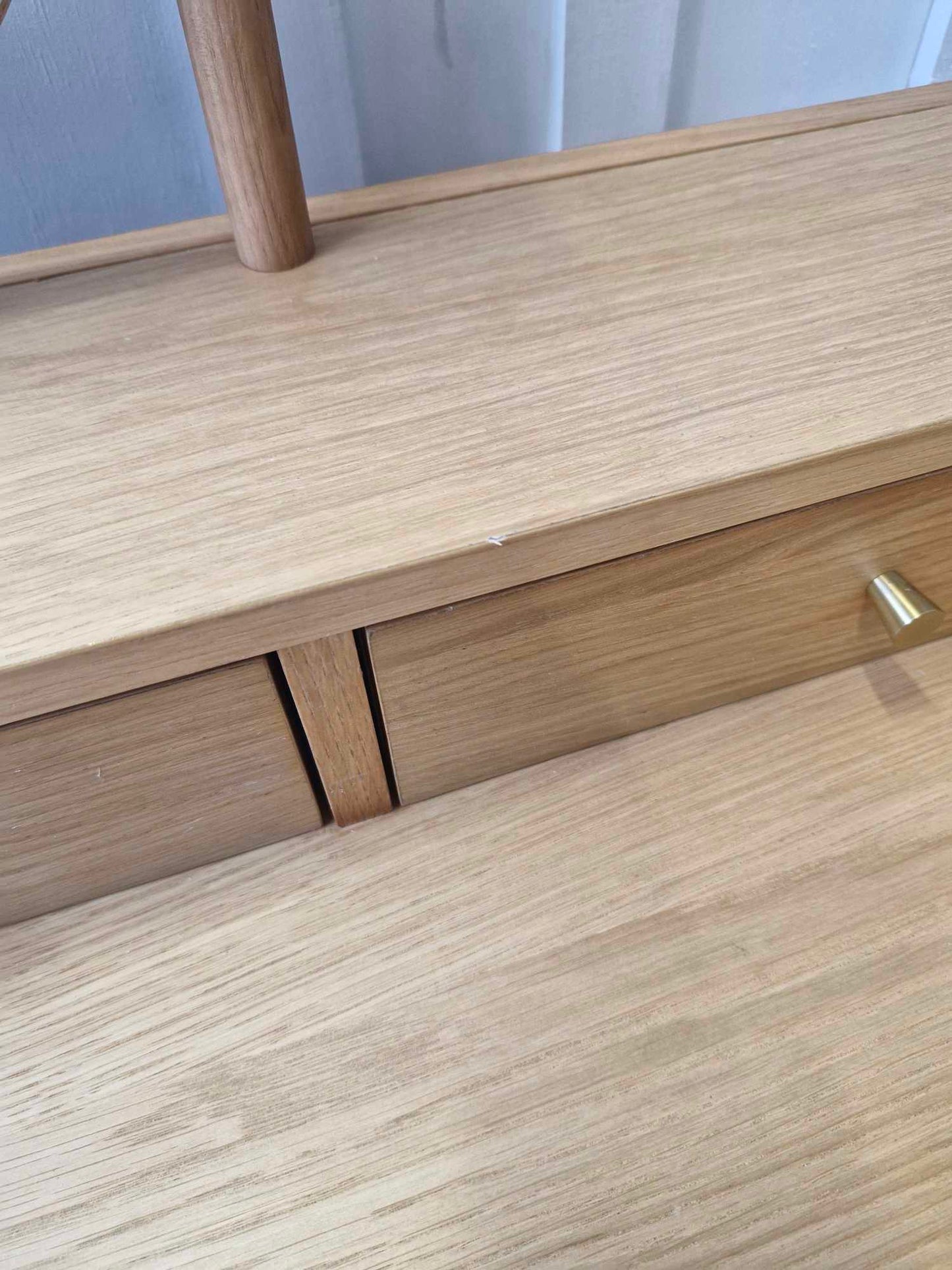 Oak Dressing table with extension and mirror