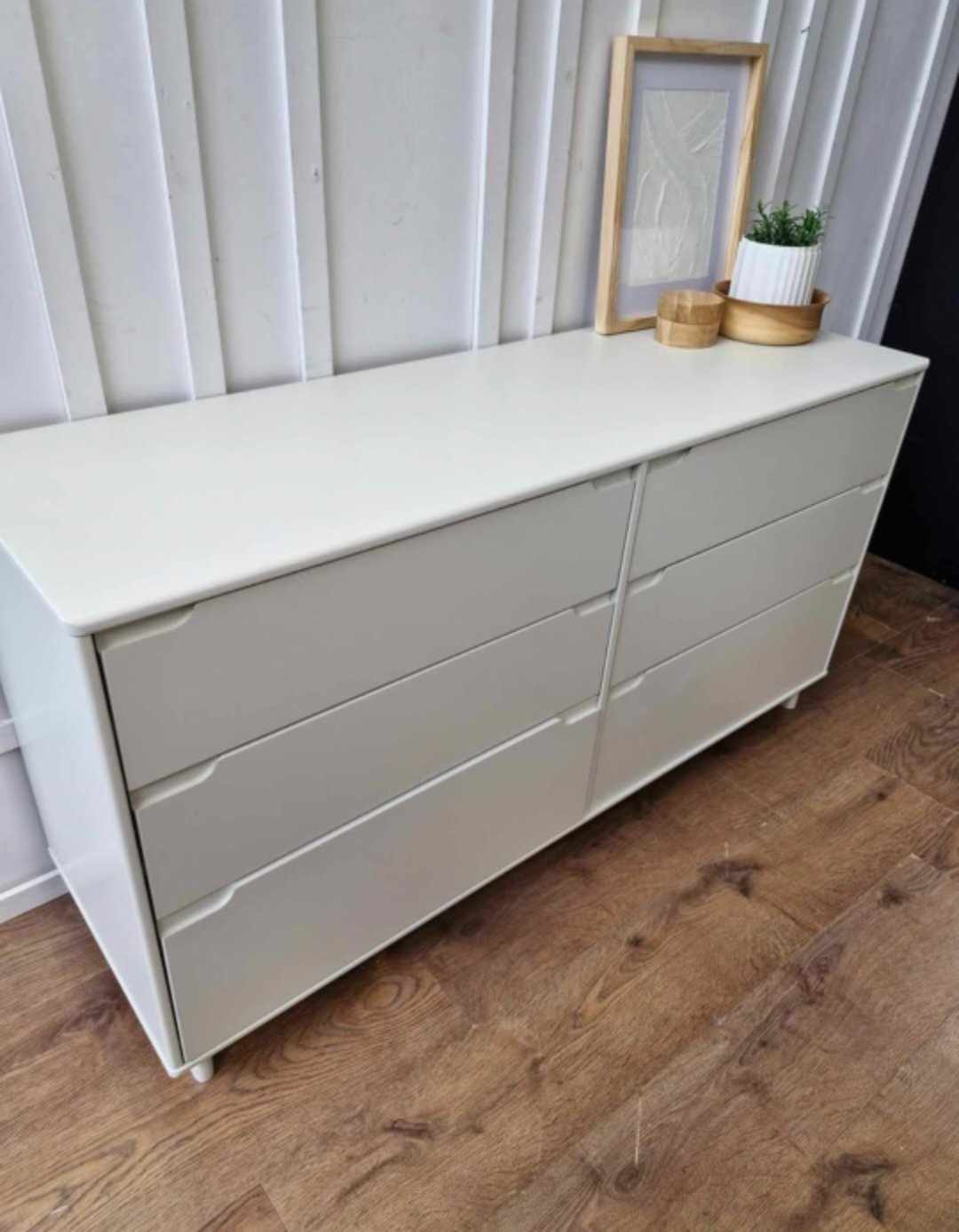 Chest of 6 Drawers, Greige Light Grey and Beige. ANYDAY Format RRP £289