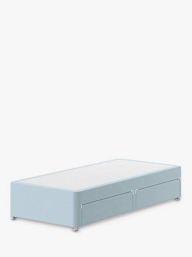 Single Divan with Storage base including headboard Pale Blue / Silentnight
