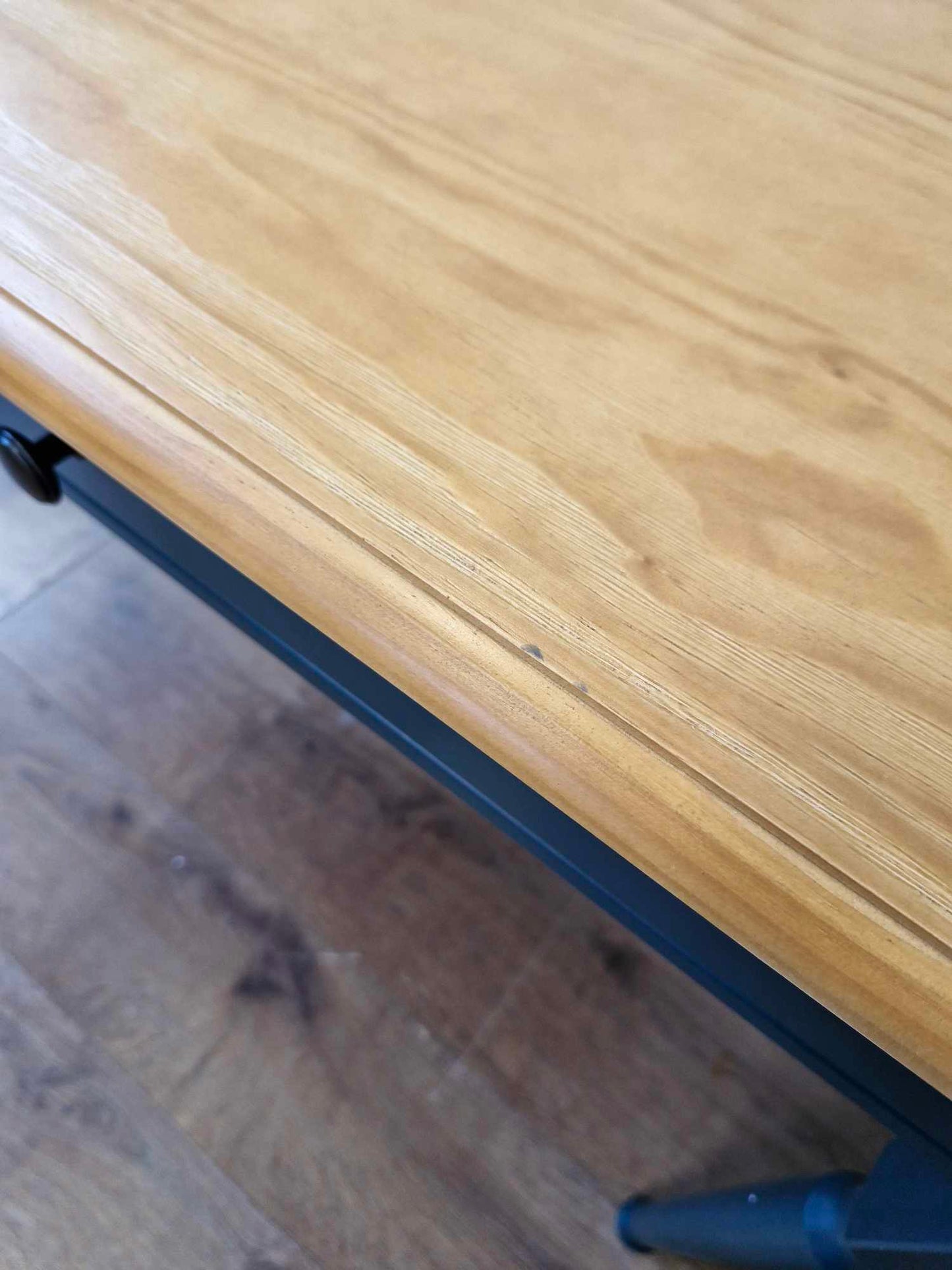 Dark Blue and Wood Desk with Storage Drawers RRP £379